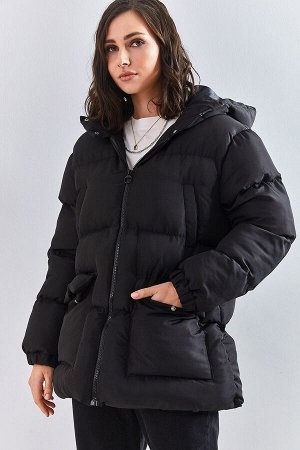 Женская пуховая куртка с капюшоном и 4 карманами 40101069