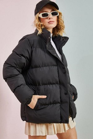 Женское надувное пальто с воротникомstdстойкой спереди 30301007