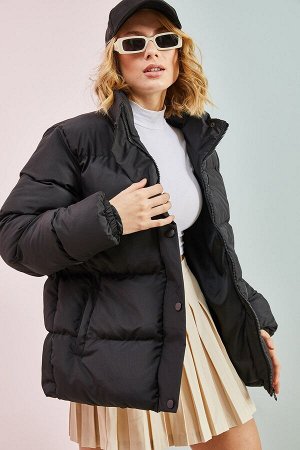 Женское пуховое пальто с воротником спереди