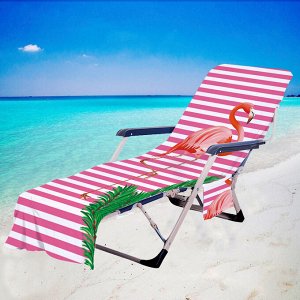 Накидка на пляжный стул, принт "Фламинго"