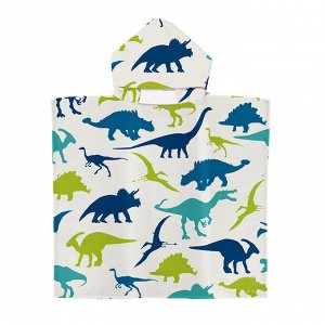 Пляжное полотенце-пончо для детей, принт &quot;Динозавры&quot;