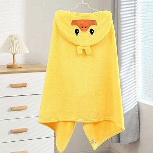 Детское полотенце с капюшоном, "Цыпленок", цвет желтый