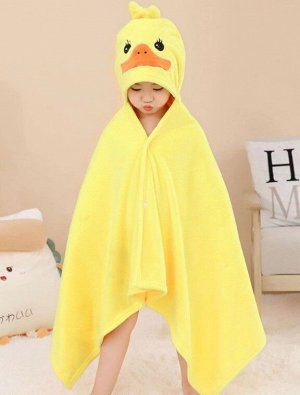Детское полотенце с капюшоном, "Цыпленок", цвет желтый