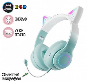 Наушники беспроводные "Кошачьи ушки", светящиеся, CAT STN-07, 400 mAh