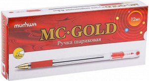 Ручка шариковая "MC-GOLD" красная 0,5 мм, грип, штрих-код