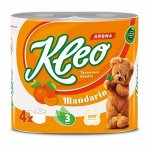 Туалетная бумага &quot;Kleo&quot; с ароматом Мандарина, 3х-слойная, в упаковке 4шт