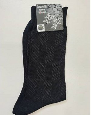 Тонкие мужские классические носки сеточка Темно-синий