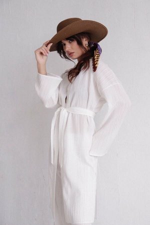Костюм из кимоно и брюк-палаццо белый