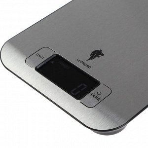 Весы кухонные Leonord LE-1705, электронные, до 5 кг, LCD дисплей, серебристые