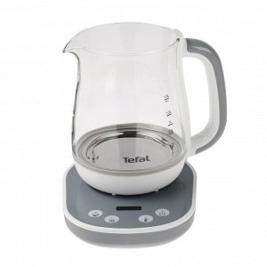 Чайник электрический TEFAL BJ551B10, стекло, 1.5 л, 1430 Вт, регулировка t°, белый