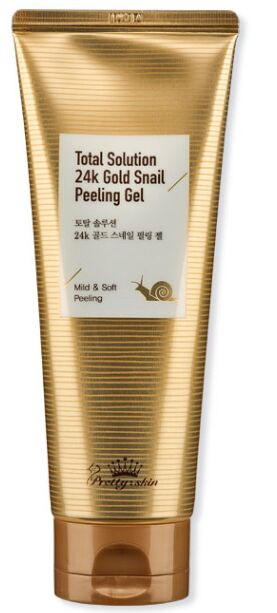 PrettySkin Гель пилинг для лица с Gel Peeling Total Solution 24K Gold Snail, 150 гр