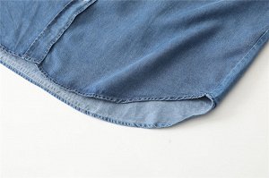Женская джинсовая рубашка с длинным рукавом