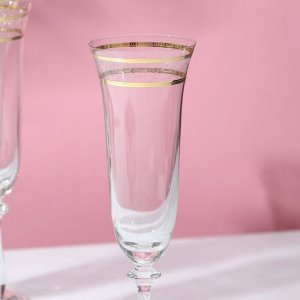 Набор бокалов для шампанского Bohemia Crystal «Анжела», 190 мл, 6 шт