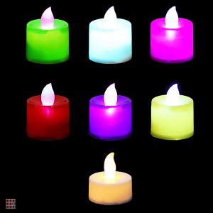 Фонари декоративные в виде свечей, пластик, LED, 4*4,5см,