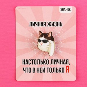 Значок деревянный «Кот в очках», серия мемы , 2,4 х 3,2 см