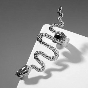 Серьга "Каффа" змея анаконда, цвет серебро