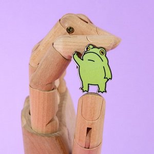Значок деревянный «Лягушка», серия мемы , 2,4 х 3,2