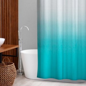 Штора для ванны SAVANNA «Градиент», 180х180 см, EVA, цвет морская волна