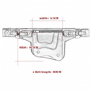 Женская поясная сумка в стиле стимпанк