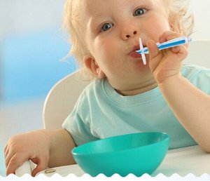 Детская силиконовая зубная щетка для первых зубов с ограничителем (1 шт.)