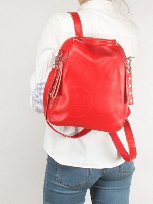 Рюкзак жен натуральная кожа RM-8168,  1 отд,  3внеш,  2внут/карм,  красный 255213