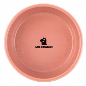 Миска Mr.Kranch для собак и кошек из фарфора "Тропики", 450мл, розовая