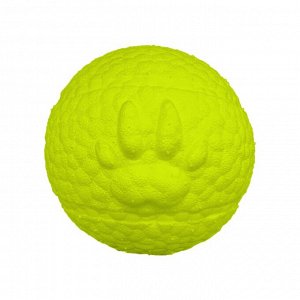 Игрушка Mr.Kranch для собак Мяч с лапкой 8 см неоновая желтая