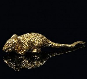Мышка кошельковая (новая) в упак, цвет золото