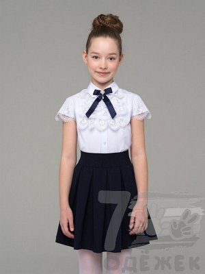 558-1 Блузка для девочки короткий рукав (белый)