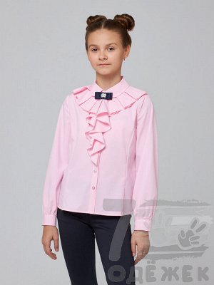 1153 Блузка для девочки длинный рукав (розовый)