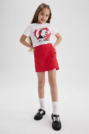 Девочки, красные шорты, юбка, носки, комплект из 2 предметов