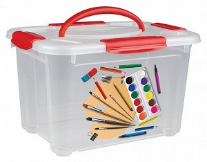 Коробка универсальная с ручкой и декором "детское творчество" 5,5л