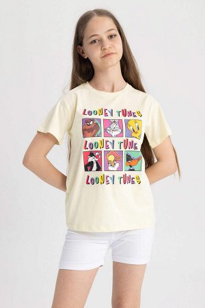 Хлопковая футболка Looney Tunes стандартного кроя с короткими рукавами для девочек