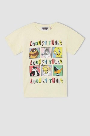 Хлопковая футболка Looney Tunes стандартного кроя с короткими рукавами для девочек