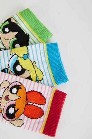 Комплект из 3 носков с принтом PowerPuff для девочек с лицензией для девочек