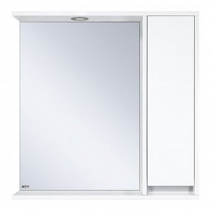 Зеркало-шкаф "Алиса 75" правое с 1 шкафчиком, белое 71,5 х 16 х 72 см