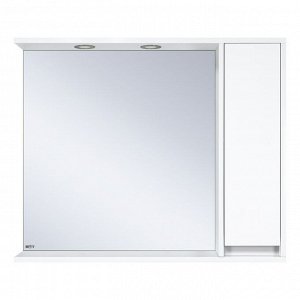 Зеркало-шкаф "Алиса 90" правое с 1 шкафчиком, белое 87,5 х 16 х 72 см