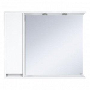 Зеркало-шкаф "Алиса 100" левое с 1 шкафчиком, белое 98 х 16 х 72 см