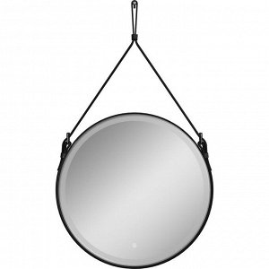 Зеркало Uperwood Round, 80 см, LED подсветка, сенсор, черный ремень