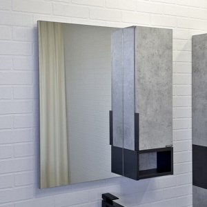 Зеркало-шкаф Comforty «Франкфурт-75», бетон светлый