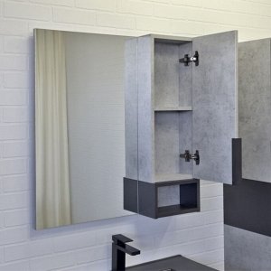 Зеркало-шкаф Comforty «Франкфурт-75», бетон светлый