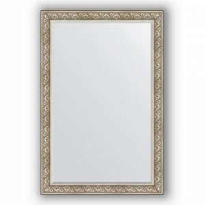 Зеркало с фацетом в багетной раме - барокко серебро 106 мм, 120 х 180 см, Evoform