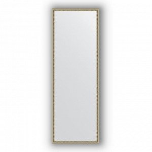 Зеркало в багетной раме - витое серебро 28 мм, 48 х 138 см, Evoform