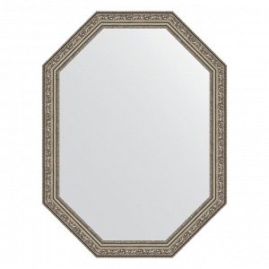 Зеркало в багетной раме, виньетка состаренное серебро 56 мм, 60x80 см