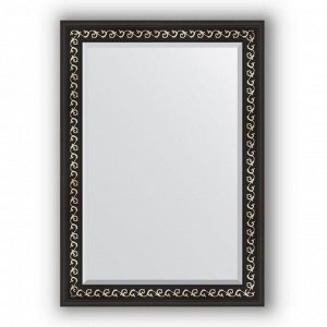 Зеркало с фацетом в багетной раме - чёрный ардеко 81 мм, 75 х 105 см, Evoform