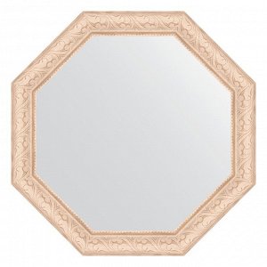 Зеркало в багетной раме, беленый дуб 57 мм, 55x55 см