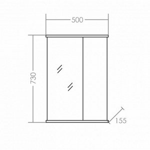 Шкаф-зеркало "Прима-500" универсальное