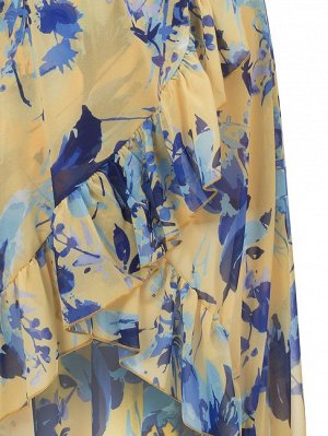Платье 100%Polyester Inside:96%Polyester-4%Elastane / желтый, аквамарин