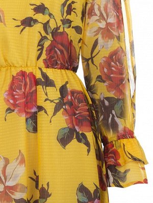 Платье 100%Polyester / желтый, аквамарин