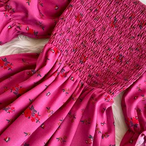 Нежное корейское платье с цветочным принтом